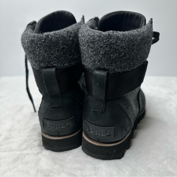 Sorel Black Harlow Conquest Lace Up Boots Size 7.5 - Picture 3 of 6